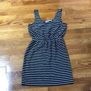 Loft Black and White striped sleeveless dress